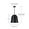 Pratt 13"W x 13.25"H Pendant in Matte Black with Soft Gold Interior (AA1034MB)