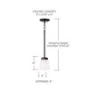 Baxley 5" W x 6" H 1-Light Pendant in Matte Black with Soft White Glass Shade (314411MB-334)