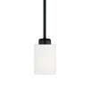 Dixon 5" W x 6.5" H 1-Light Soft White Glass Pendant in Matte Black  (315211MB-338)
