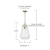 Lee 11" W x 18.5" H 1-Light Clear Prismatic Glass Pendant in Aged Brass  (338316AD)