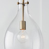 Brentwood 9.75"W x 18"H 1-Light Pendant in Aged Brass with Clear Seeded Teardrop Glass (349011AD)