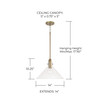 Greer 14" W x 10" H 1-Light Pendant in Aged Brass with Clear Glass (345811AD)