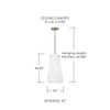Averitt 10.5" W x 18.5" H 1-Light Pendant in Aged Brass with Tapered Soft White Glass (355211AD)