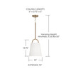 Brody 10"W x 13.75"H 1-Light Pendant in Aged Brass with White Fabric Shade (349411AD)