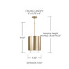 Weller 11.50"W x 19.50"H 1-Light Cylindrical Metal Pendant in Matte Brass with Seeded Glass (353011MA)