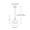 River 9" W x 11.5" H 1-Light Clear Water Glass Pendant in Polished Nickel  (9B239A)