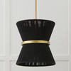 Cecilia 12" W x 13" H 1-Light Tapered String Pendant in Black Rope and Patinaed Brass (341211KP)