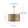 Nole 24"W x 16.5"H 4-Light Pendant in Mystic Luster  (349242ML)