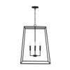 Clint 21" W x 29" H 4-Light Lantern Foyer Pendant in Black Iron  (337341BI)