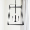 Clint 21" W x 29" H 4-Light Lantern Foyer Pendant in Black Iron  (337341BI)