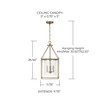 Cooper 12" W x 26.5" H 4-Light Foyer Pendant in Aged Brass with Clear Seeded Glass Shade   (532843AD)