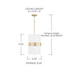 Sutton 12" W x 18" H 2-Light Drum Pendant in Soft Gold with White Fabric Shade and Frosted Glass Diffuser (346221SF)