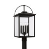 Bryson 13.25"W x 24.75"H 4-Light Outdoor Post Lantern in Black with Clear Glass (948043BK)