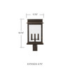 Bolton 12" W x 20" H 3-Light Antiqued Glass Outdoor Post Lantern Fits 3" Post (sold separately) in Oiled Bronze (936832OZ)
