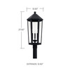Ellsworth 12.5" W x 27.5" H 3-Light Outdoor Post Lantern in Black with Clear Glass Shade (926934BK)