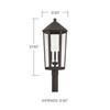Ellsworth 12.5" W x 27.5" H 3-Light Outdoor Post Lantern in Oiled Bronze with Clear Glass Shade   (926934OZ)