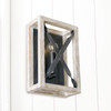 Remi 8" W x 12" H x 4" E 1-Light Sconce in Brushed White Wash Wood and Nordic Iron - ADA Compliant  (640411WN)
