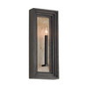 Dunn 8.5" W x 20" H 1-Light Candle Sconce in Matte Black and Handcrafted Mango Wood in Espresso Stain (654011EB)