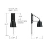 Alden 6.75"W x 24.50"H 1-Light Modern Metal Sconce in Matte Black with White Interior (651311MB)