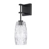 Casper 5" W x 17" H x 6" E 1-Light Sconce in Matte Black with Clear Embossed Glass Shade (628611MB-450)