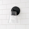 Baker 5.5" W x 9" H 1-Light Sconce in Matte Black with Clear Seeded Glass (646911MB-533)