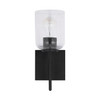 Carter 5" W x 12.5" H x 7" E 1-Light Clear Seeded Glass Sconce in Matte Black  (639311MB-500)