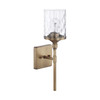Colton 5" W x 17" H x 6" E 1-Light Clear Water Glass Sconce in Aged Brass  (628811AD-451)
