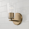 Portman 5"W x 8.5"H 1-Light Sconce in Aged Brass with Clear Glass (648611AD-537)