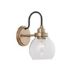 Daphne 6" W x 11" H x 8.5" E 1-Light Clear Glass Sconce in Aged Brass  (9D320A)