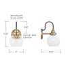 Daphne 6" W x 11" H x 8.5" E 1-Light Clear Glass Sconce in Aged Brass  (9D320A)