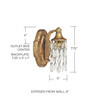 Blakely 5" W x 8" H x 6" E 1-Light Sconce in Antique Gold with Crystal Shade  (8521AG-CR)