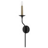 Wilder 5"W x 26"H 1-Light Sconce in Matte Black with Interchangeable Faux Wood or Matte Black Candle Sleeve (651511MB)