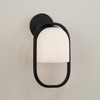 Zeek 7.5" W X 14" H 1-Light Capsule Sconce in Matte Black with Soft White Glass (657311MB-558)