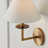 Gilda 10"W x 14.75"H 1-Light Sconce in Aged Brass with White Fabric Stay-Straight Shade and Interchangeable Clear or Tortoise Shell Bobeche (652211AD)