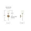 Joss 6.25" W x 20" H 1-Light Wallchiere Sconce in Aged Brass with Layered White and Clear Glass (655911AD)
