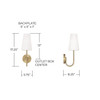 Averitt 5.75" W x 17.25" H 1-Light Armed Sconce in Aged Brass with Tapered Soft White Glass (655211AD-550)