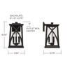 Marshall 9.5" W x 16.5" H Outdoor 3-Light Medium Wall Lantern in Black with Clear Glass (946531BK)