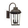 Dunbar 13"W x 26.5"H 3-Light Clear Glass Outdoor Wall Lantern in Oiled Bronze (927032OZ)