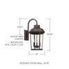 Dunbar 13"W x 26.5"H 3-Light Clear Glass Outdoor Wall Lantern in Oiled Bronze (927032OZ)