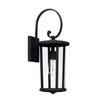 Howell 8"W x 21"H 1-Light Clear Glass Outdoor Wall Lantern in Black (926711BK)