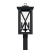 Avondale 11" W x 24" H 4-Light Clear Glass Outdoor Post Lantern in Black  (926643BK)