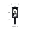 Avondale 11" W x 24" H 4-Light Clear Glass Outdoor Post Lantern in Black  (926643BK)