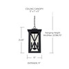 Avondale 11" W x 21" H 4-Light Clear Glass Outdoor Hanging Lantern   (926642BK)
