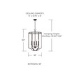 Jaymes 18" W x 30" H 4-Light Foyer in Old Bronze   (542841OB)