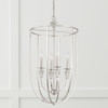 Laurent 18" W x 33" H 4-Light Foyer in Polished Nickel with Crystal Bobeches  (541841PN)