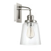 Fallon 6" W x 12" H x 7.5" E 1-Light Sconce in Brushed Nickel with Clear Glass Shade (3711BN-135)