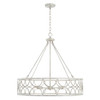Ricci 29.5" W x 28" H 4-Light Wagon-Wheel Ring Pendant Chandelier in Winter White  (343341WW)