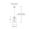 Kayla 9" W x 12" H 1-Light Clear Glass Pendant in Mystic Sand  (329511MS)