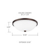 Perkins 12.5" W x 4.5" H 2-Light Flush Mount in Burnished Bronze with Soft White Glass Shade   (2323BB-SW)