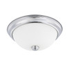 Bates 11" W x 4.5" H 2-Light Flush Mount in Chrome with Soft White Glass Shade (214721CH)